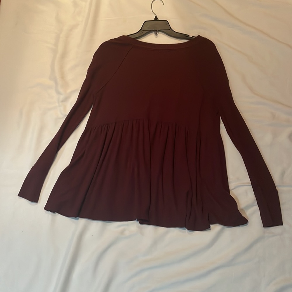 Free People Maroon “Forever Your Girl Babydoll” Top in size XS - Picture 4 of 8